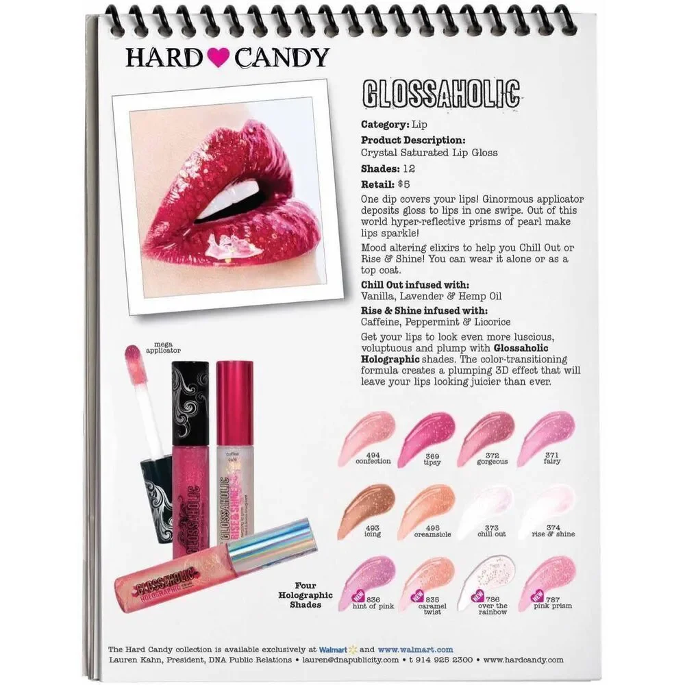 New Hard Candy Glossaholic Chillout Holographic Relaxing Lip Gloss in Vanilla